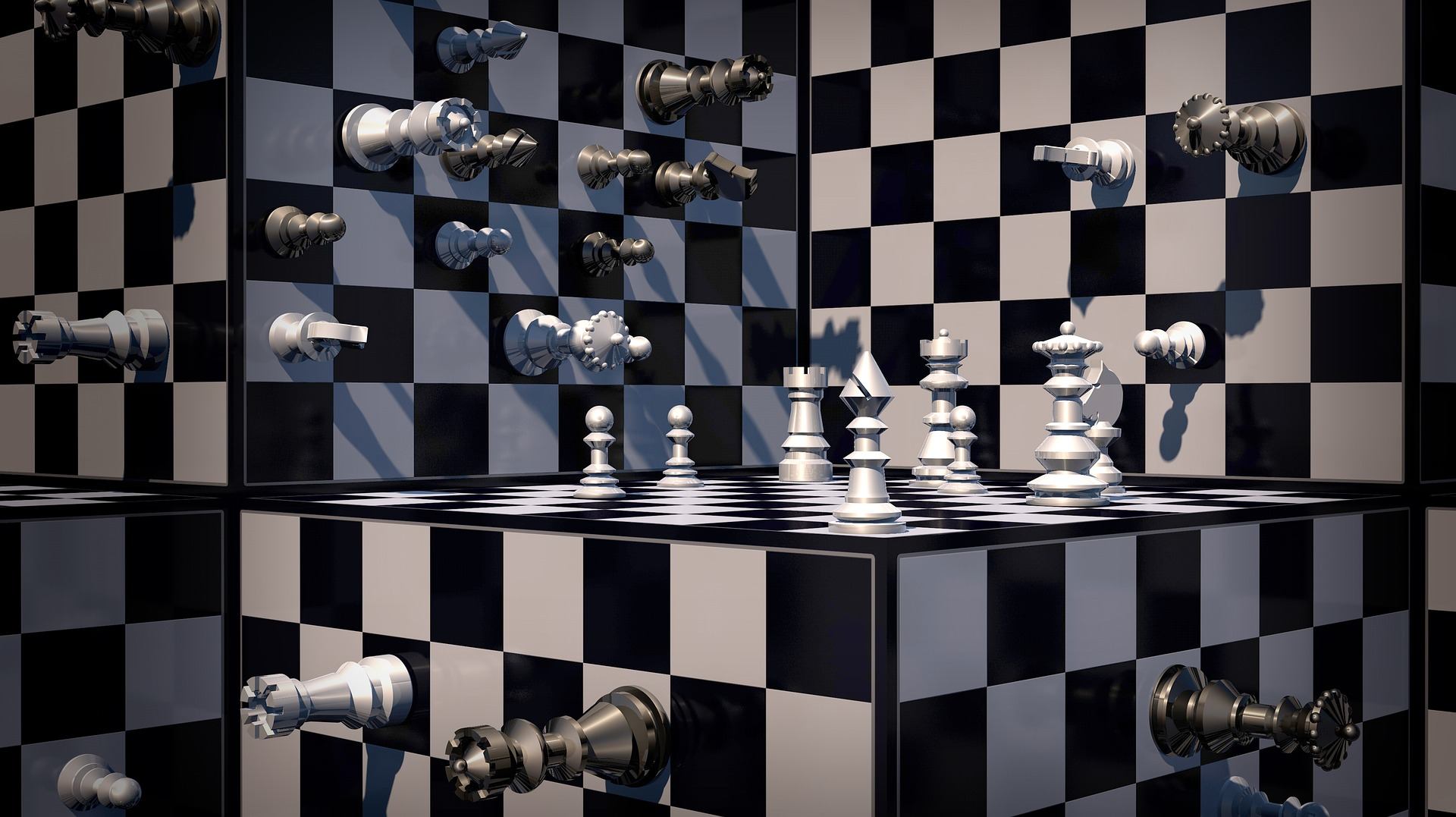 Ein Bild von einem surrealen Schachbrett